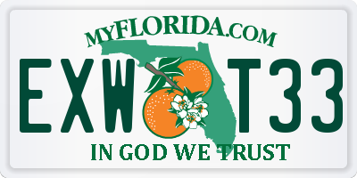 FL license plate EXWT33