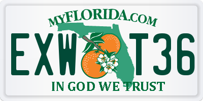 FL license plate EXWT36
