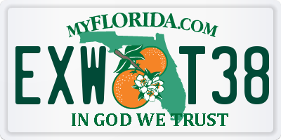 FL license plate EXWT38