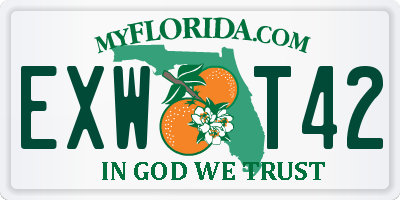 FL license plate EXWT42