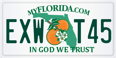 FL license plate EXWT45