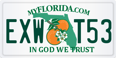 FL license plate EXWT53