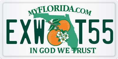 FL license plate EXWT55