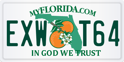 FL license plate EXWT64
