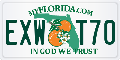 FL license plate EXWT70