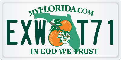 FL license plate EXWT71