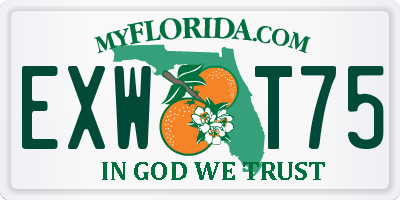 FL license plate EXWT75