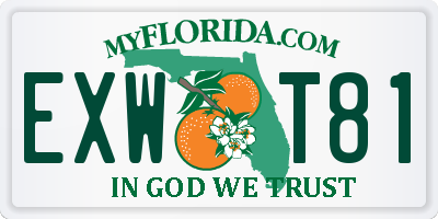 FL license plate EXWT81