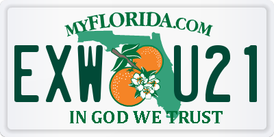 FL license plate EXWU21
