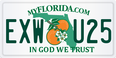 FL license plate EXWU25