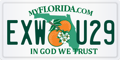 FL license plate EXWU29
