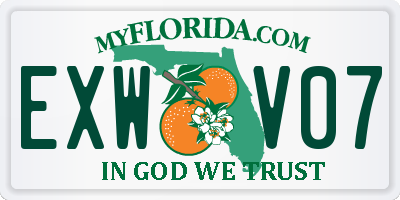 FL license plate EXWV07