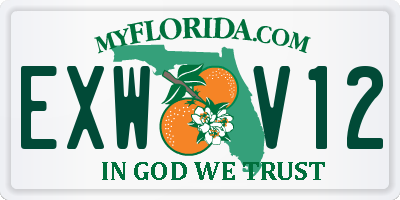 FL license plate EXWV12