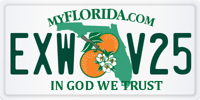 FL license plate EXWV25