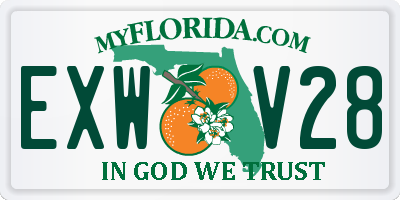 FL license plate EXWV28