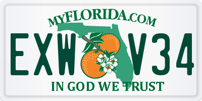 FL license plate EXWV34