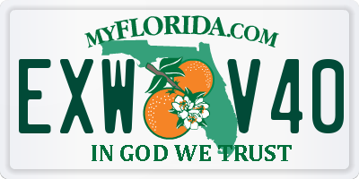 FL license plate EXWV40