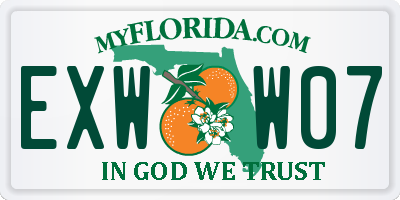 FL license plate EXWW07