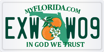 FL license plate EXWW09