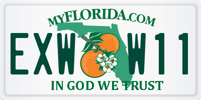 FL license plate EXWW11