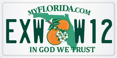 FL license plate EXWW12