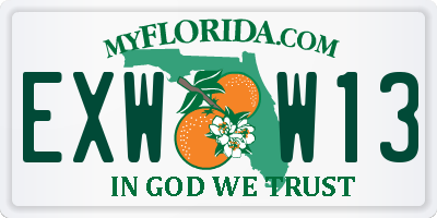 FL license plate EXWW13
