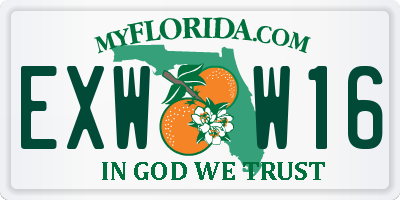 FL license plate EXWW16
