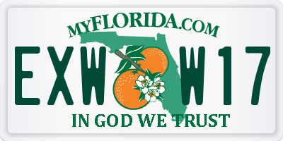 FL license plate EXWW17