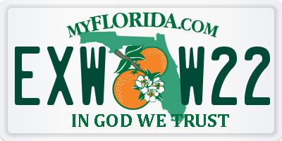 FL license plate EXWW22