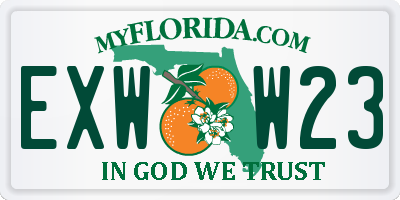 FL license plate EXWW23