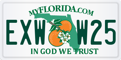 FL license plate EXWW25