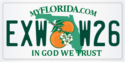 FL license plate EXWW26