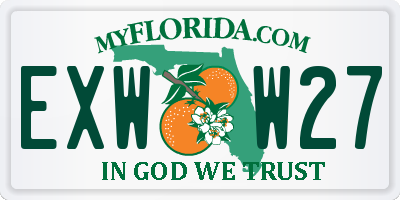 FL license plate EXWW27