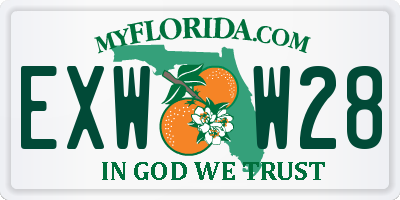 FL license plate EXWW28