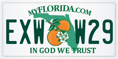 FL license plate EXWW29