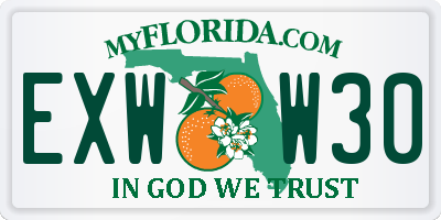 FL license plate EXWW30