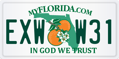 FL license plate EXWW31