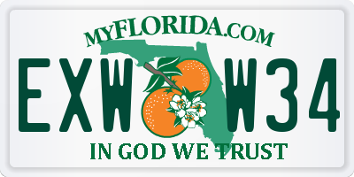 FL license plate EXWW34
