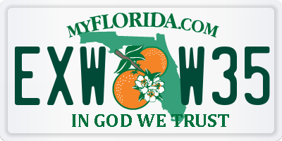 FL license plate EXWW35
