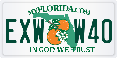 FL license plate EXWW40