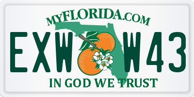 FL license plate EXWW43