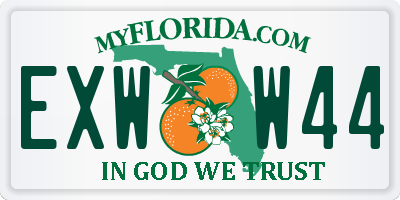 FL license plate EXWW44