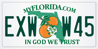 FL license plate EXWW45