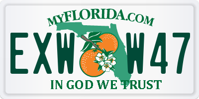 FL license plate EXWW47