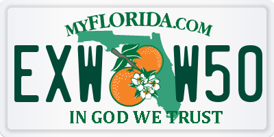 FL license plate EXWW50