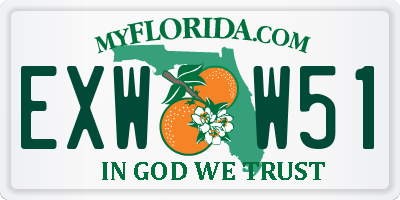 FL license plate EXWW51