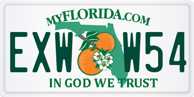FL license plate EXWW54