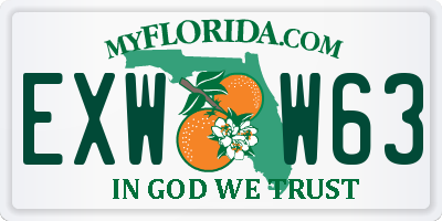 FL license plate EXWW63