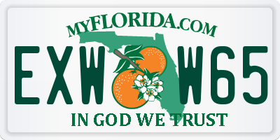 FL license plate EXWW65