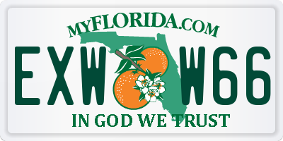 FL license plate EXWW66